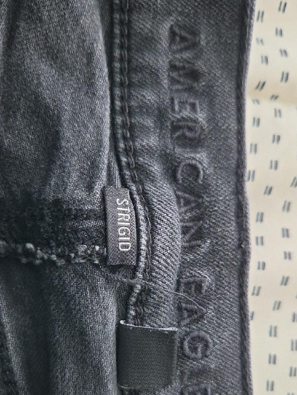 American Eagle Outfitters Black Stovepipe Jeans - Inner Waist Branding - Picture 3 of 5